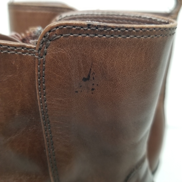 Antonio Melani brown leather ankle/chunky heel boots 9.5 M - Picture 11 of 13